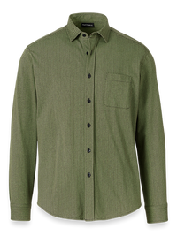 Cotton Button Front Polo - Green