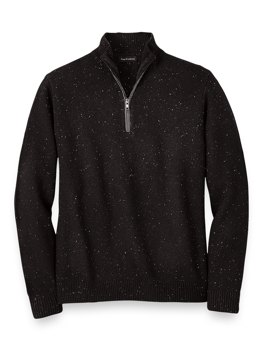 Product Image of Donegal Zip Mock Neck Sweater-Black