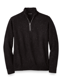 Donegal Zip Mock Neck Sweater - Black