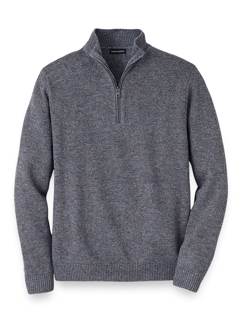 Product Image of Donegal Zip Mock Neck Sweater-Grey