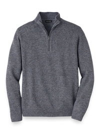 Donegal Zip Mock Neck Sweater - Grey