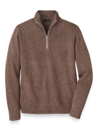 Donegal Zip Mock Neck Sweater - Dark Taupe