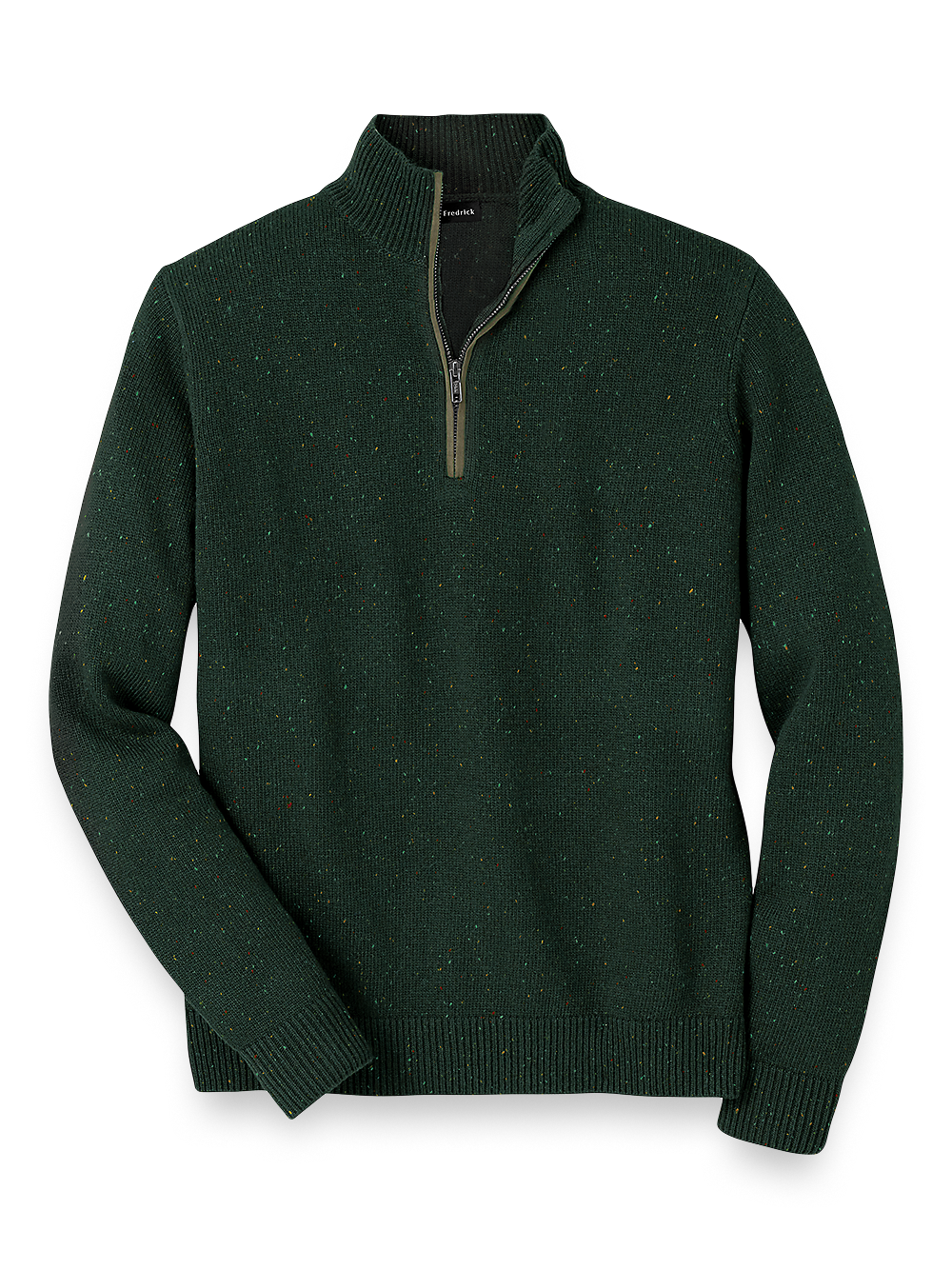 Product Image of Donegal Zip Mock Neck Sweater-Hunter