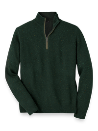 Donegal Zip Mock Neck Sweater - Hunter