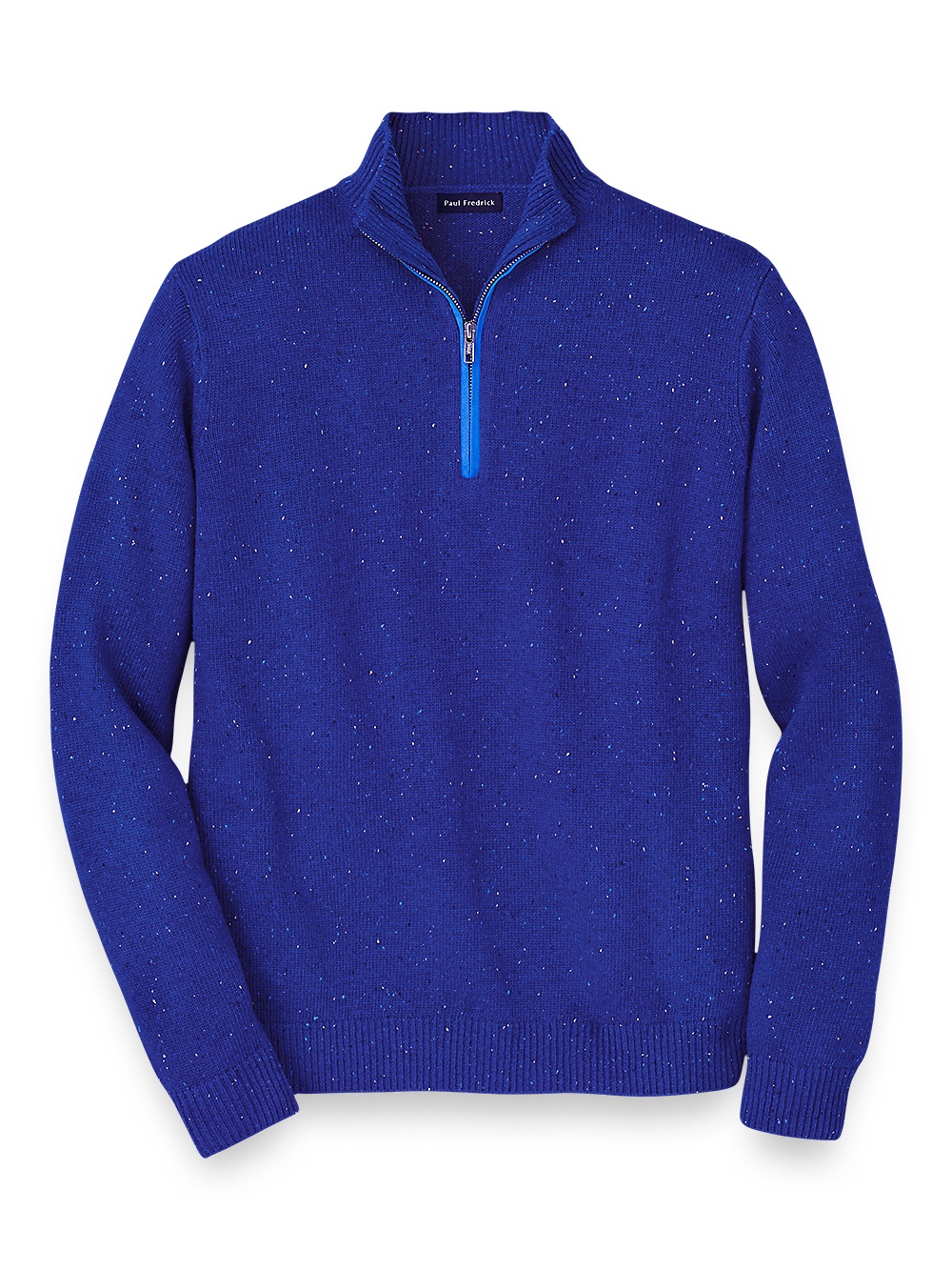 Product Image of Donegal Zip Mock Neck Sweater-Cobalt