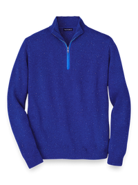 Donegal Zip Mock Neck Sweater - Cobalt