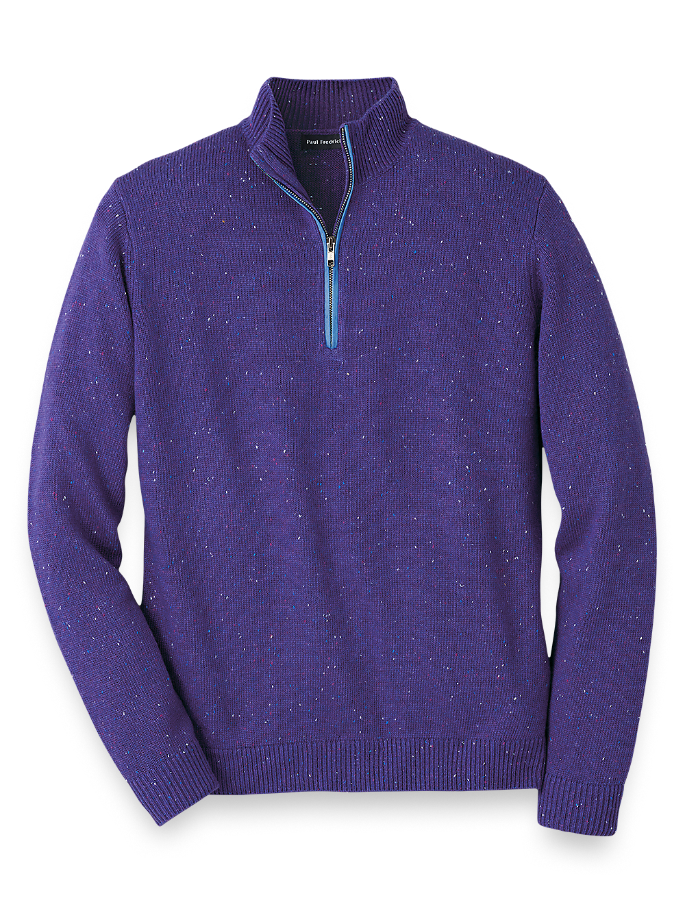 Product Image of Donegal Zip Mock Neck Sweater-Purple