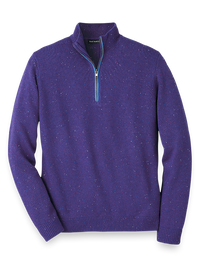 Donegal Zip Mock Neck Sweater - Purple