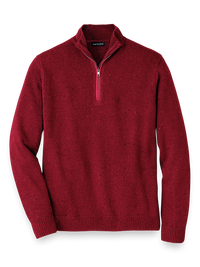 Donegal Zip Mock Neck Sweater - Burgundy