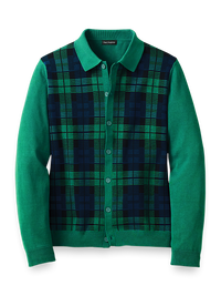 Cotton Button Front Polo - Green