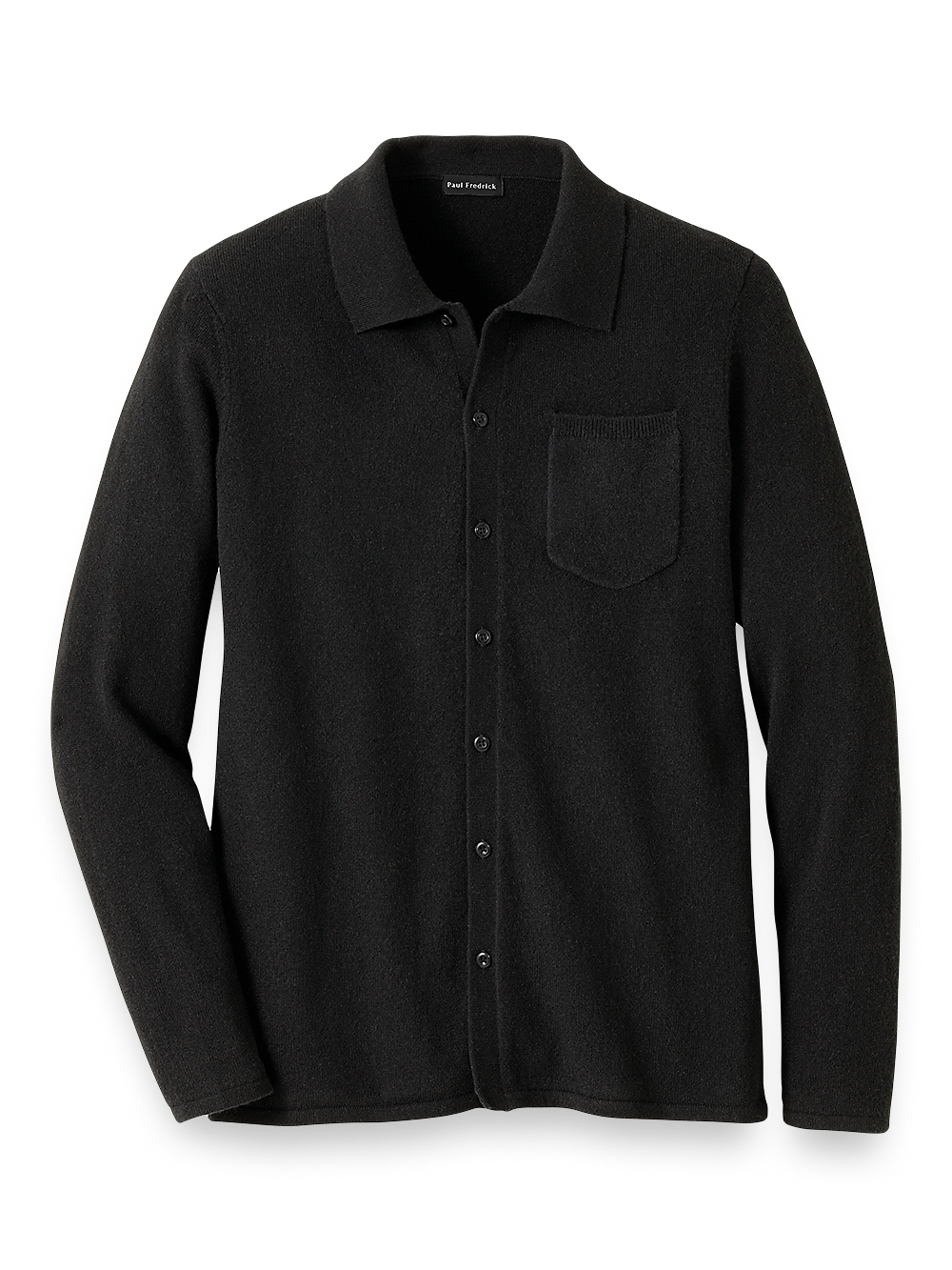 Product Image of Cashmere Button Front Polo-Black