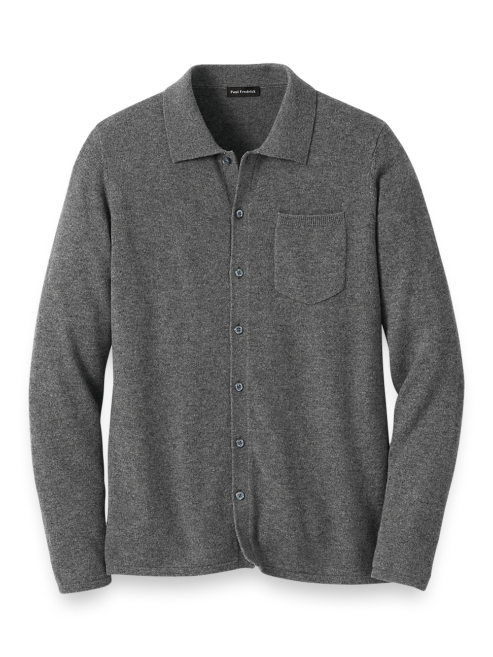 Product Image of Cashmere Button Front Polo-Grey