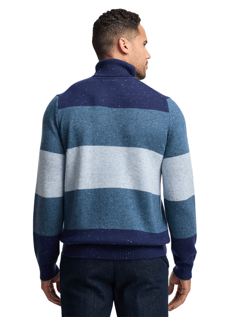 Paul Fredrick Donegal Turtleneck Sweater Blue 4X Large