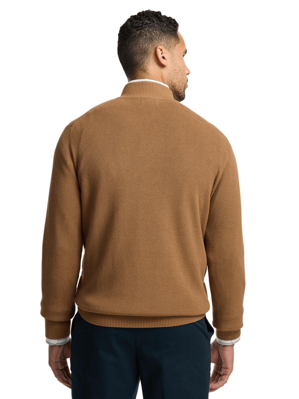 Alternate Image of Cotton Full Zip Mock Neck Sweater-4