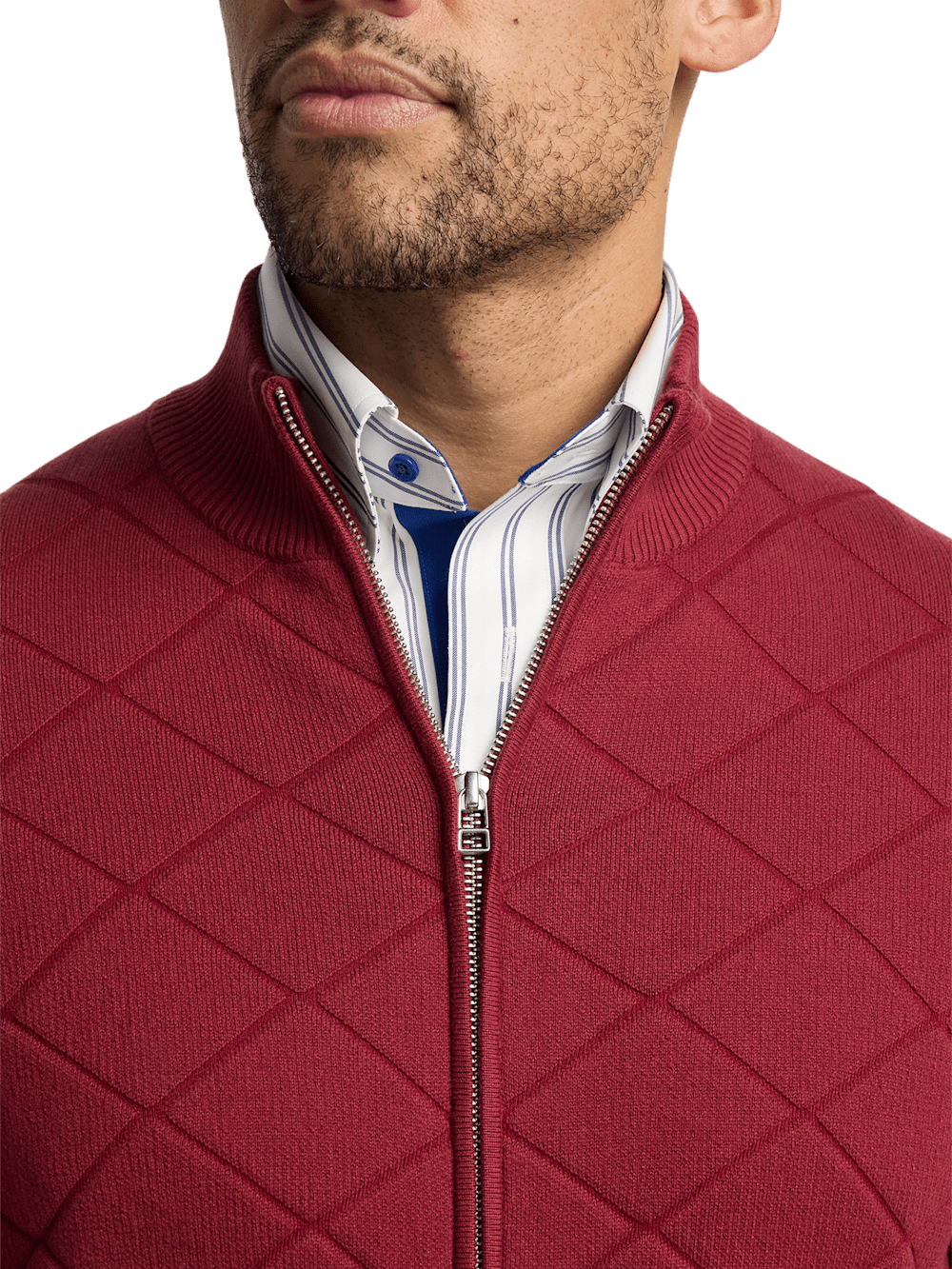 Alternate Image of Cotton Full Zip Mock Neck Sweater-2