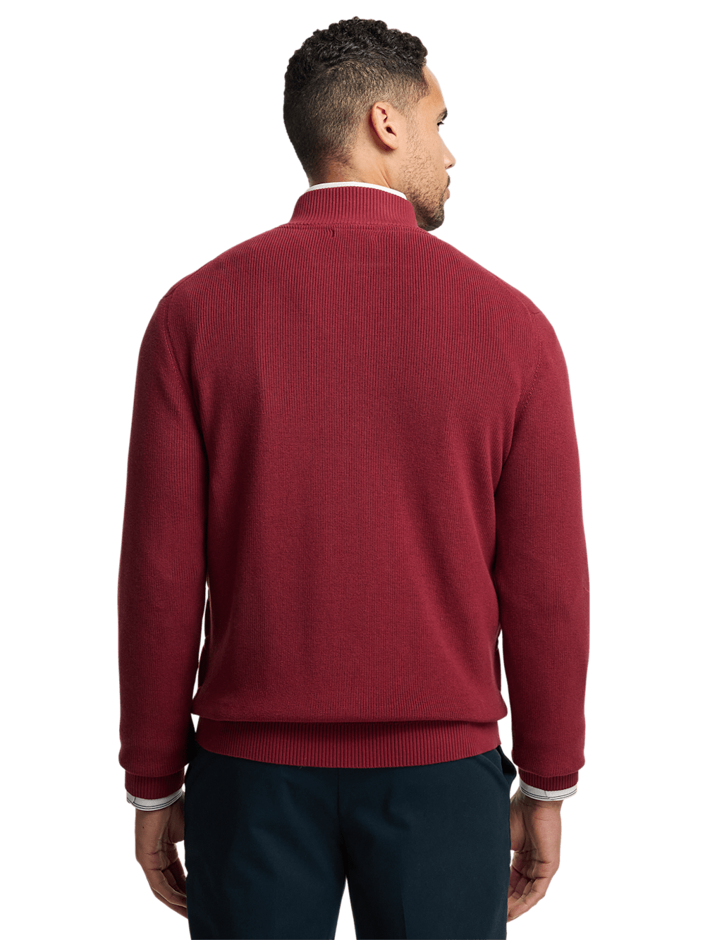 Alternate Image of Cotton Full Zip Mock Neck Sweater-4