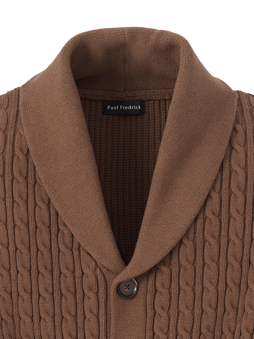 Alternate Image of Cotton Cable Button Front Shawl Collar Cardigan-5