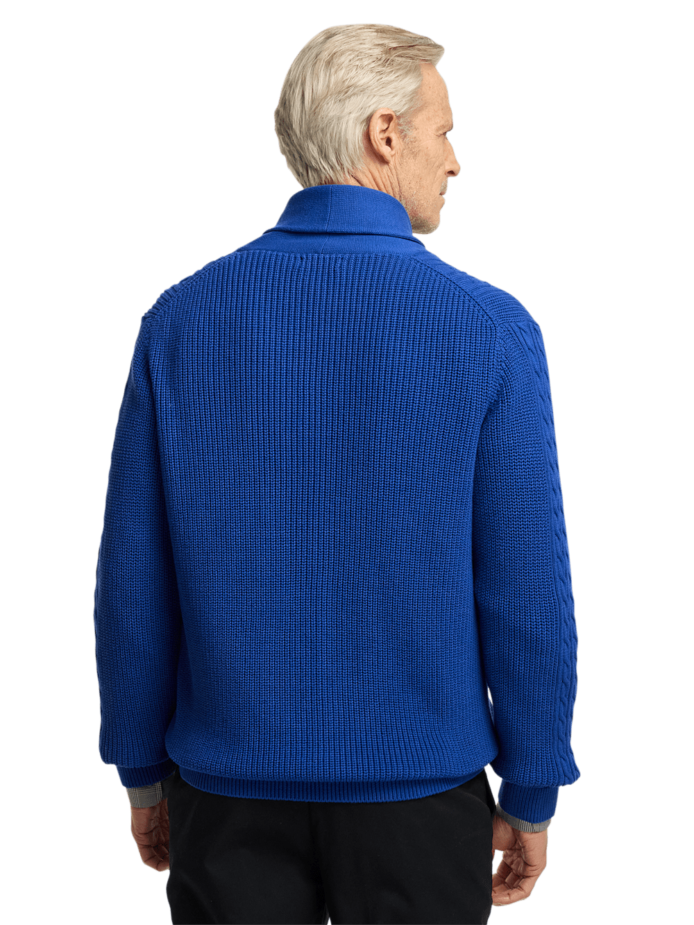 Alternate Image of Cotton Cable Button Front Shawl Collar Cardigan-4