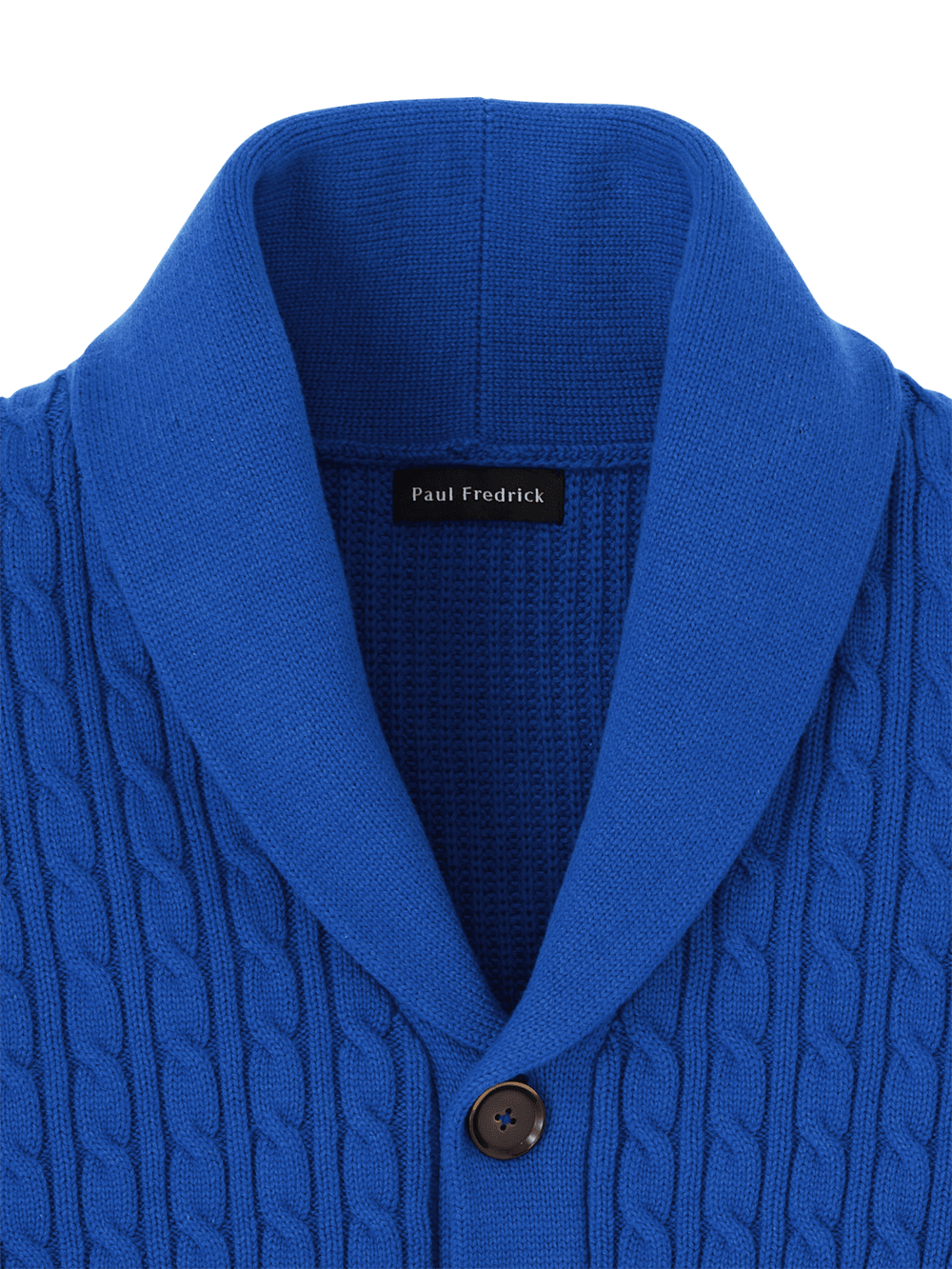 Alternate Image of Cotton Cable Button Front Shawl Collar Cardigan-5