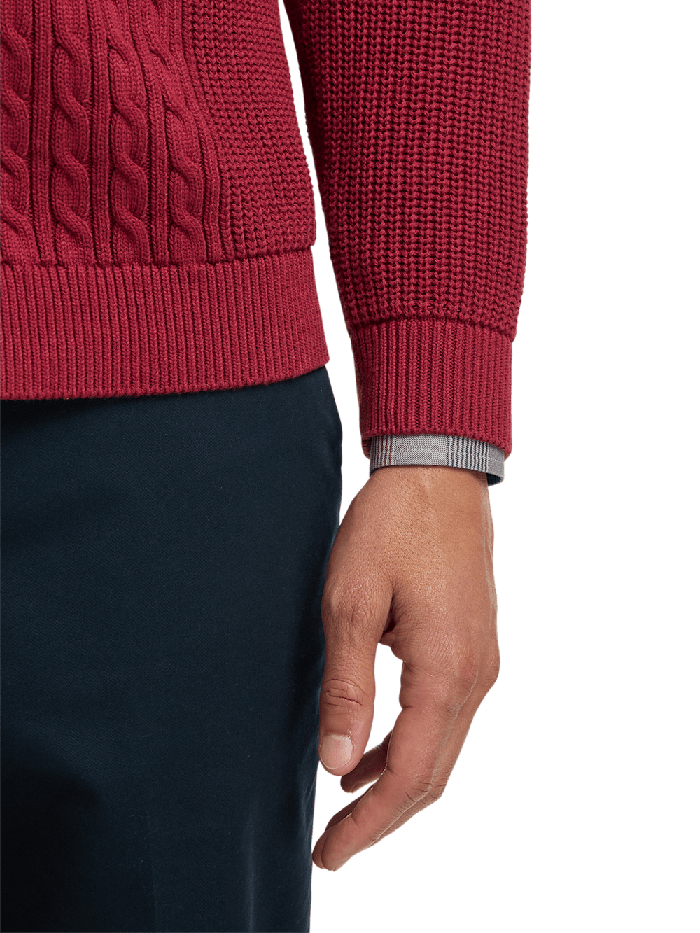 Alternate Image of Cotton Cable Button Front Shawl Collar Cardigan-3