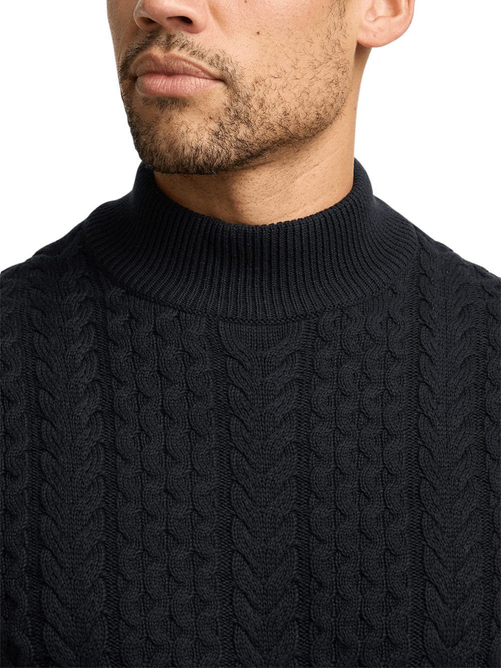 Alternate Image of Cotton Cable Mock Neck Sweater-2