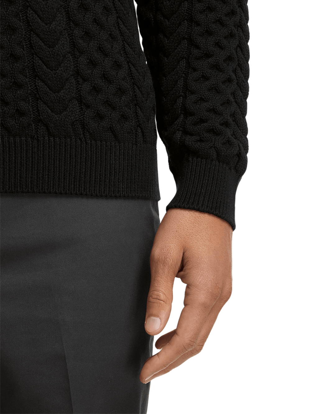 Alternate Image of Cotton Cable Mock Neck Sweater-3