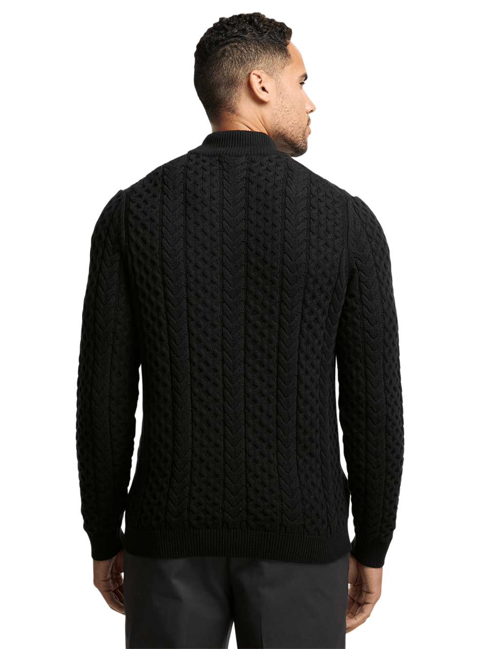 Alternate Image of Cotton Cable Mock Neck Sweater-4