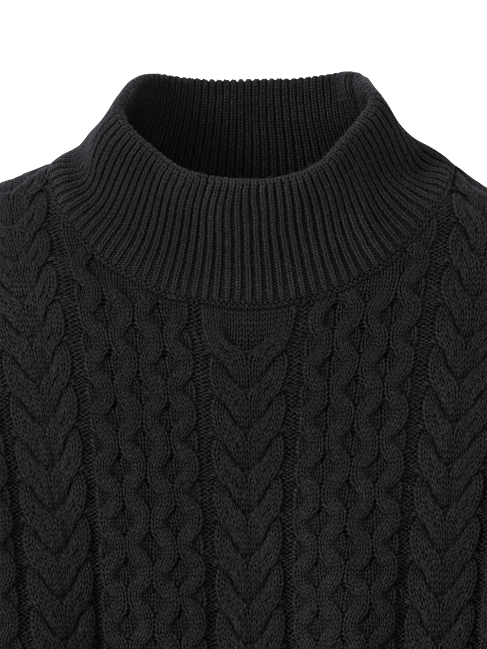 Alternate Image of Cotton Cable Mock Neck Sweater-5