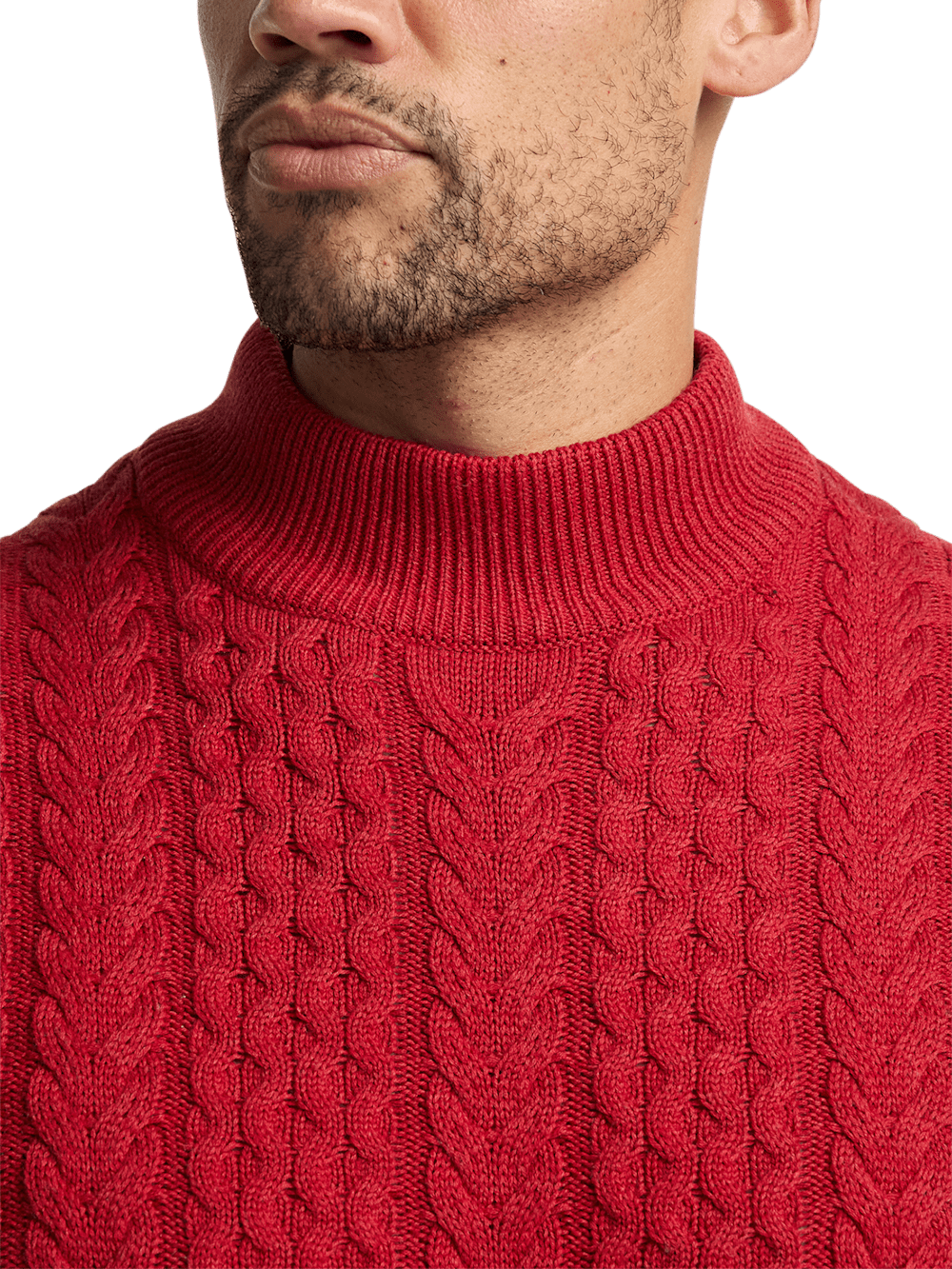 Alternate Image of Cotton Cable Mock Neck Sweater-2