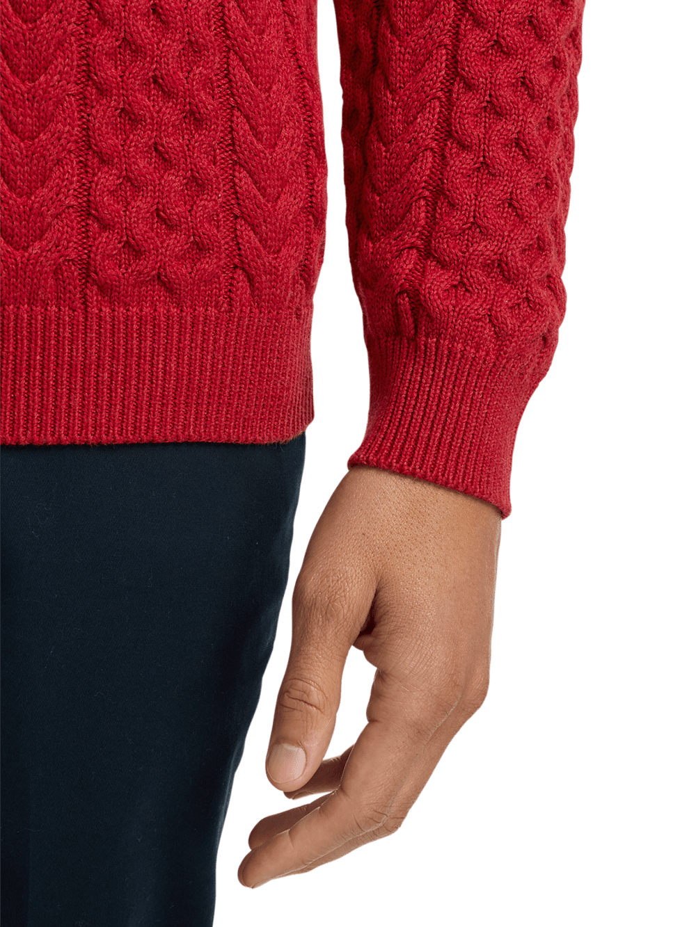 Alternate Image of Cotton Cable Mock Neck Sweater-3