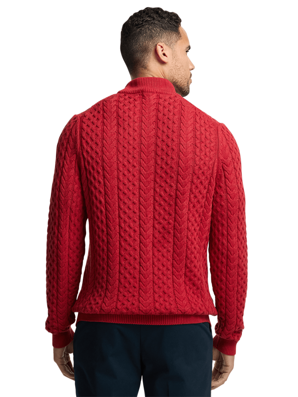 Alternate Image of Cotton Cable Mock Neck Sweater-4