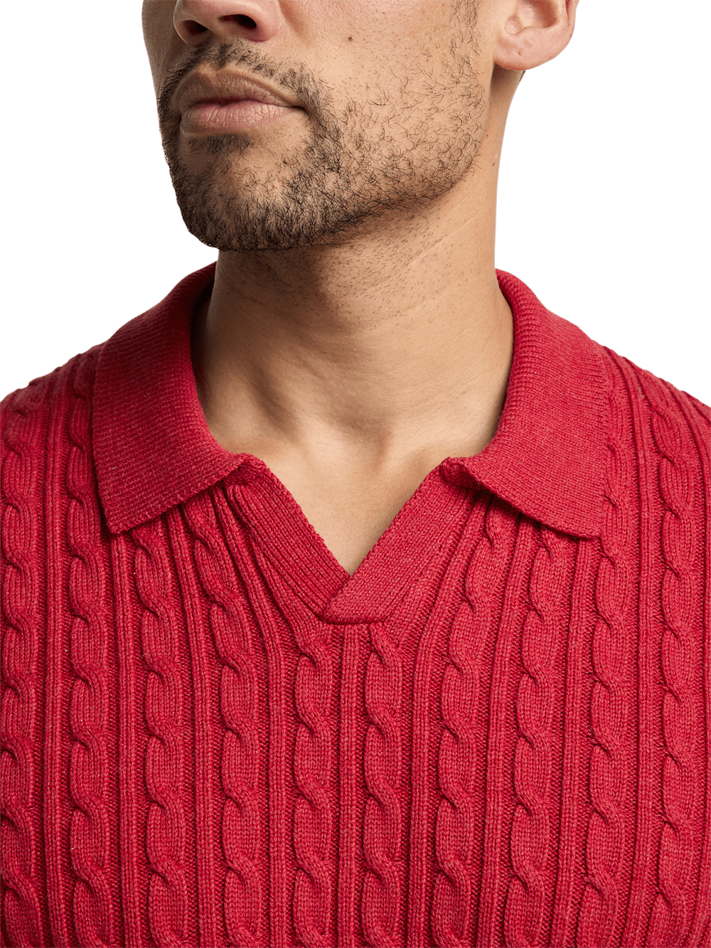 Alternate Image of Cotton Cable V-neck Polo-2