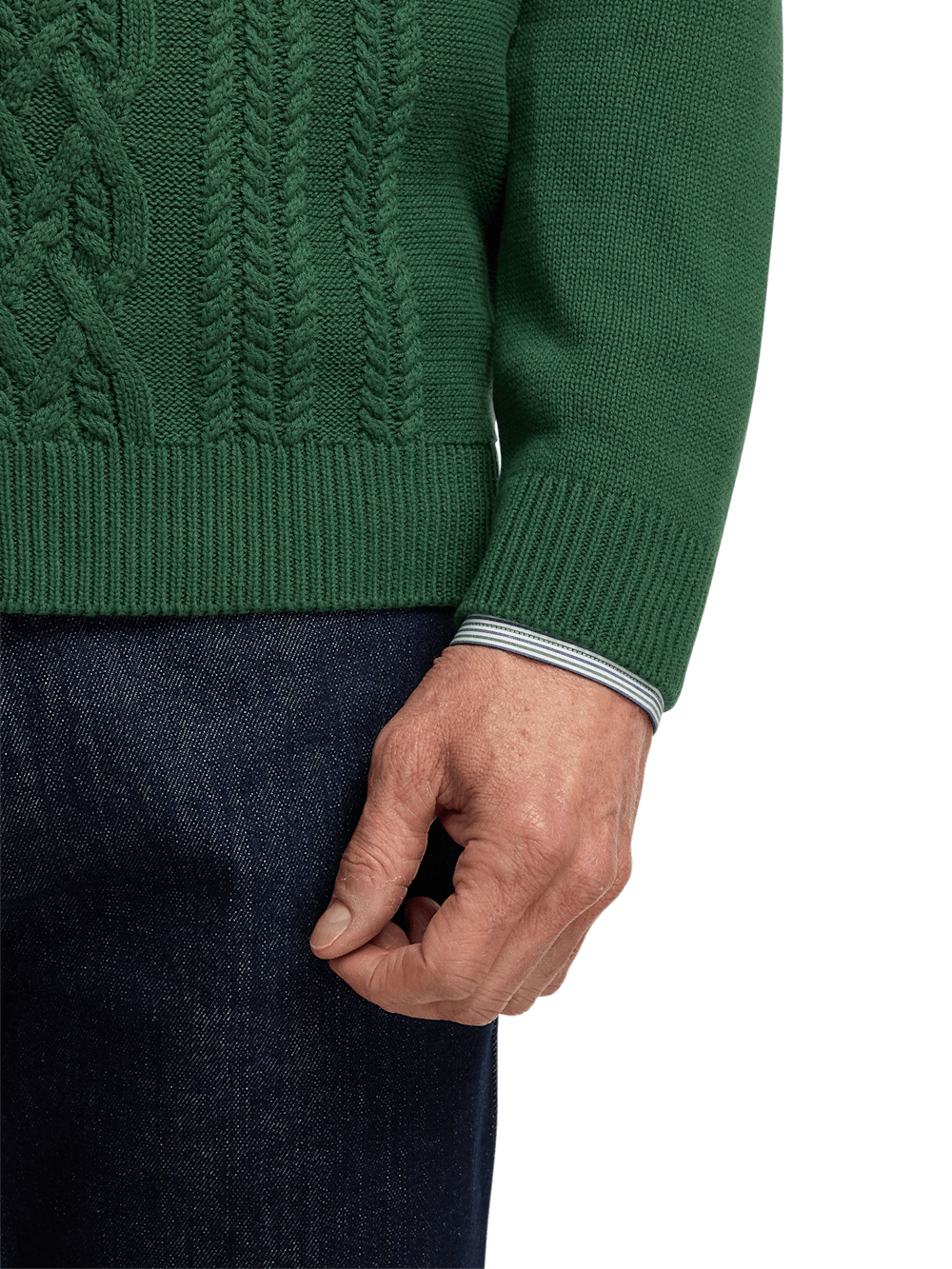 Alternate Image of Cotton Cable Full Zip Mock Neck Sweater-3