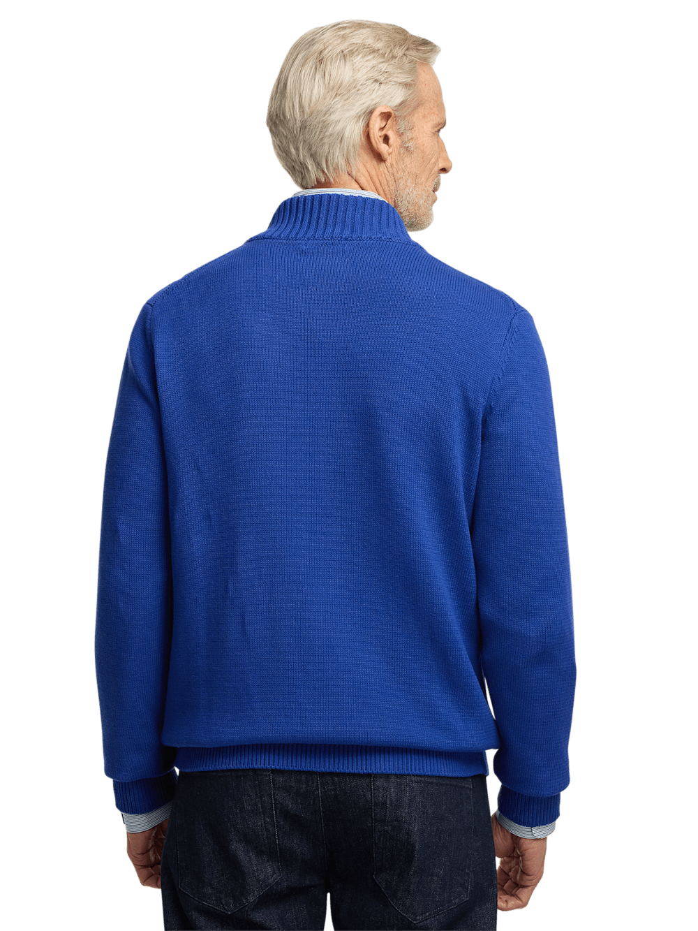 Alternate Image of Cotton Cable Full Zip Mock Neck Sweater-4