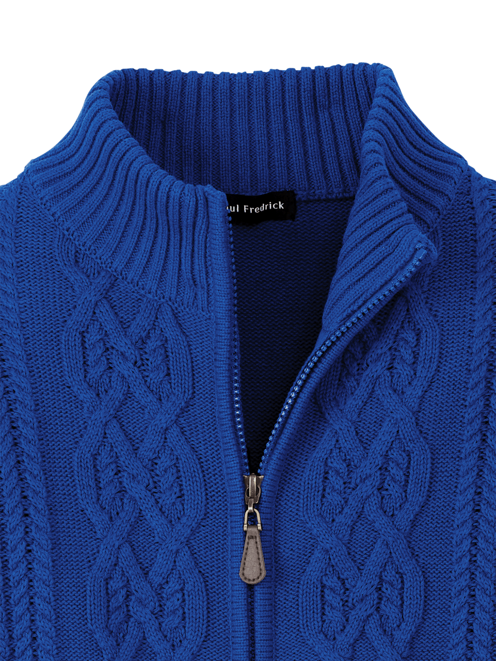 Alternate Image of Cotton Cable Full Zip Mock Neck Sweater-5