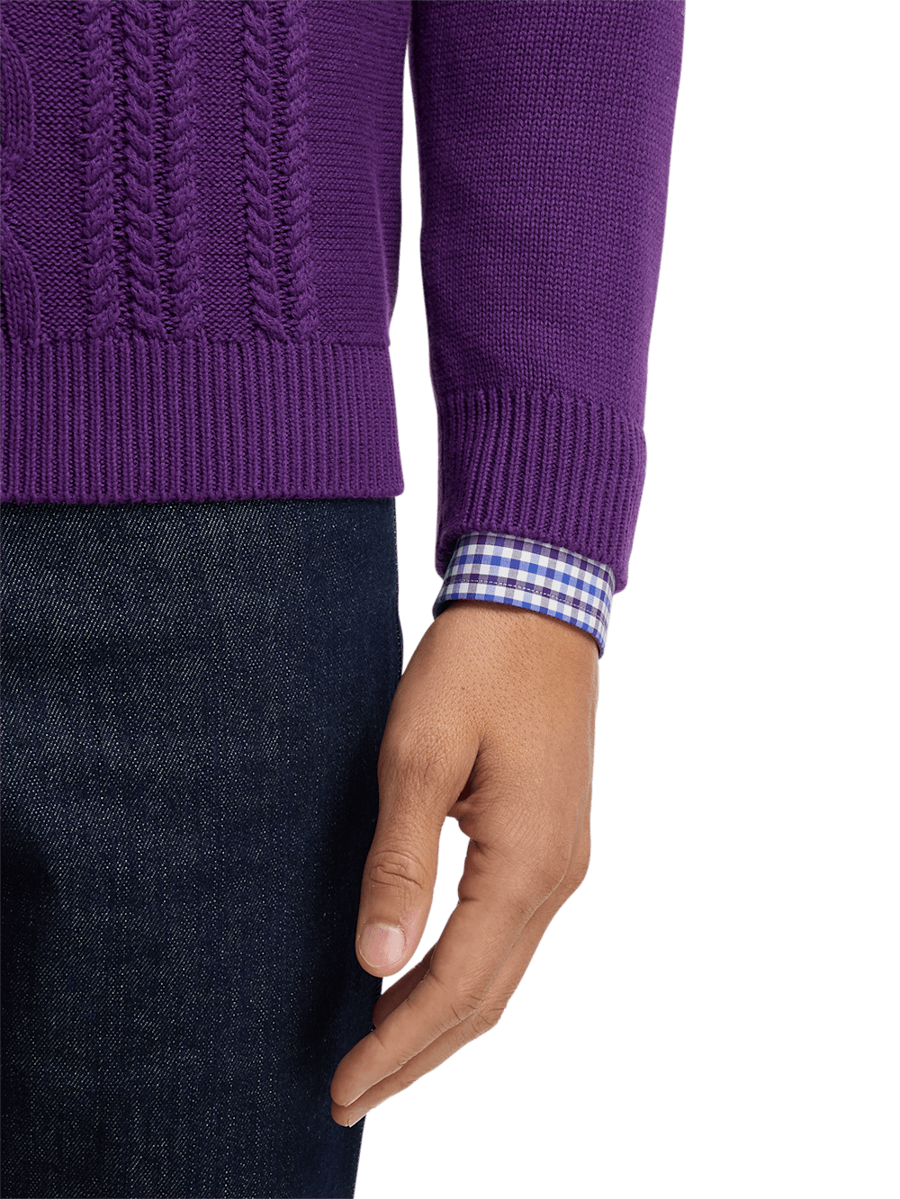 Alternate Image of Cotton Cable Full Zip Mock Neck Sweater-3