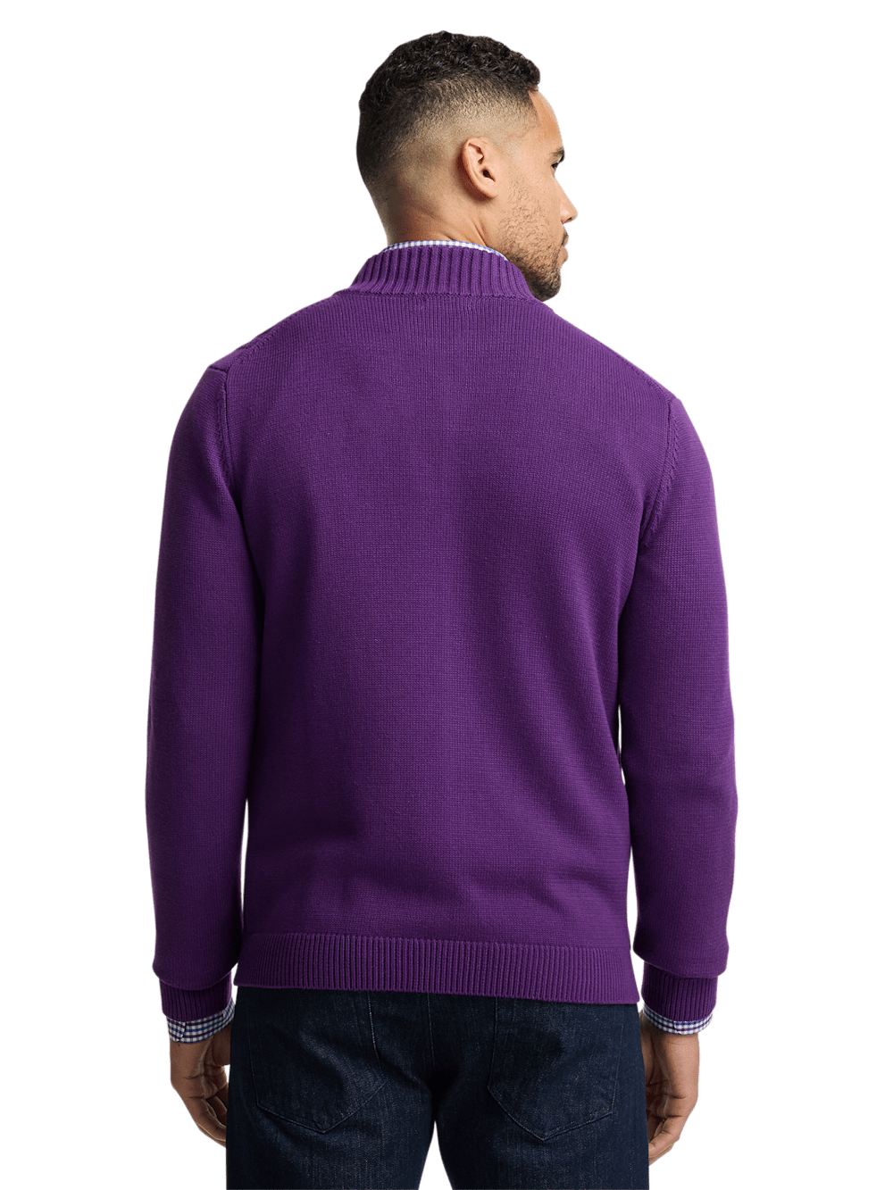 Alternate Image of Cotton Cable Full Zip Mock Neck Sweater-4