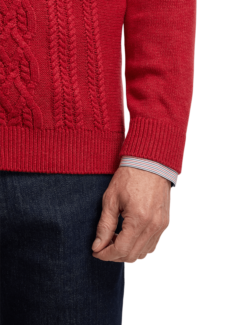 Alternate Image of Cotton Cable Full Zip Mock Neck Sweater-3