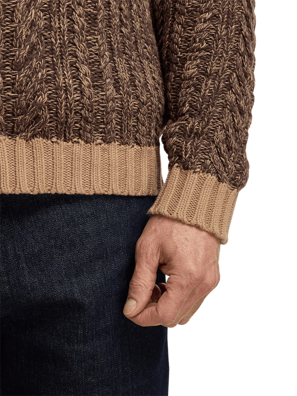 Alternate Image of Cotton Cable Full Zip Mock Neck Sweater-3