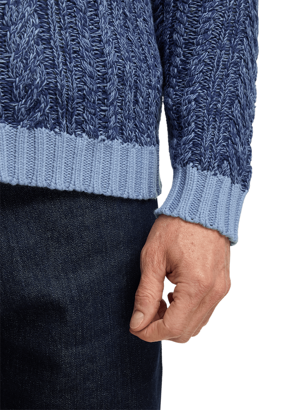 Alternate Image of Cotton Cable Full Zip Mock Neck Sweater-3