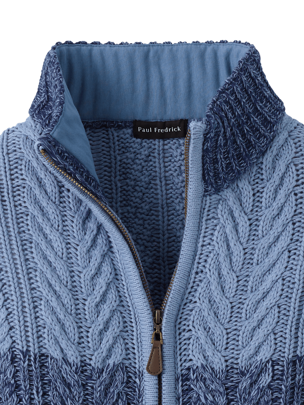 Alternate Image of Cotton Cable Full Zip Mock Neck Sweater-5