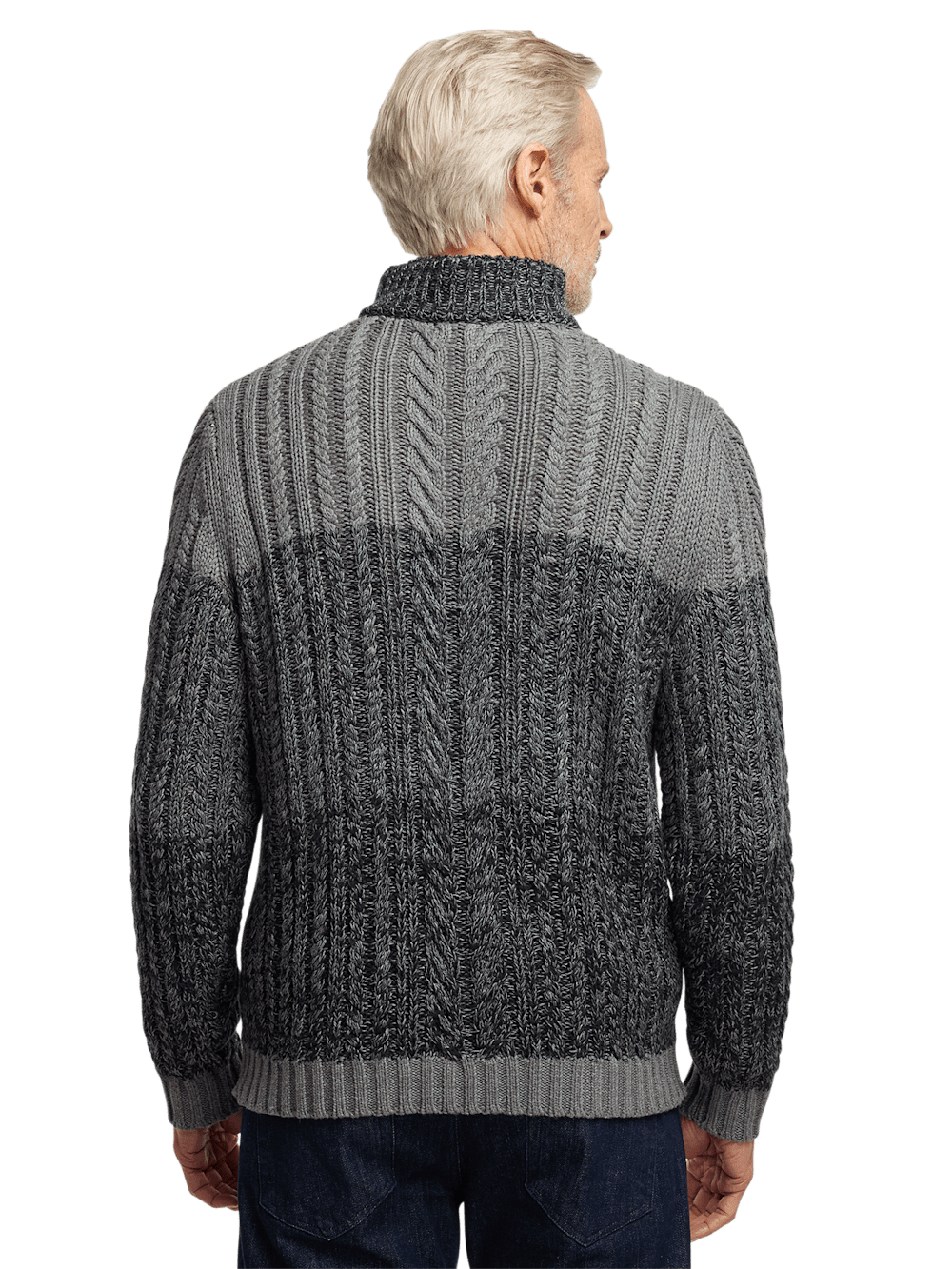 Alternate Image of Cotton Cable Full Zip Mock Neck Sweater-4