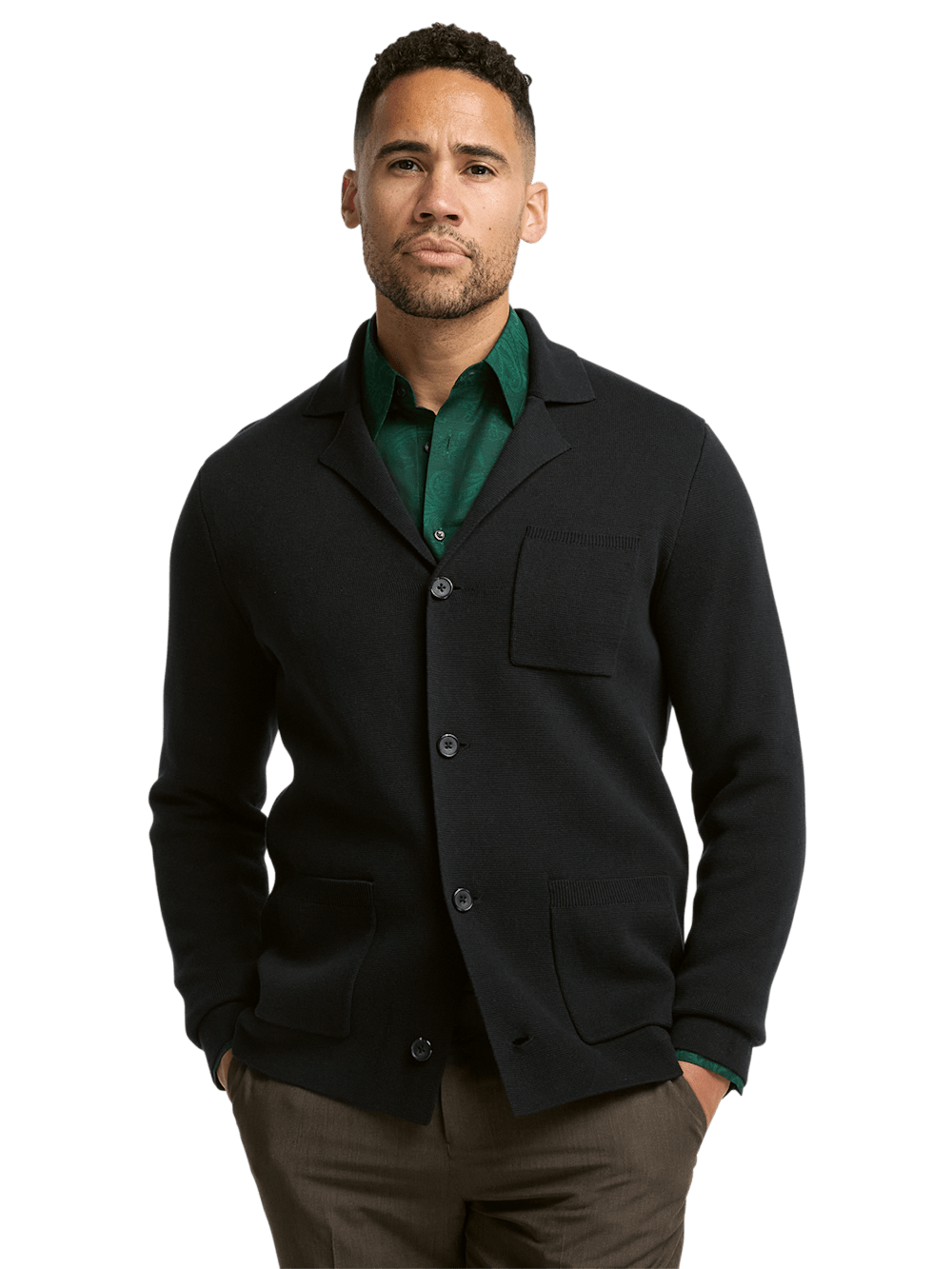 Alternate Image of Cotton Notch Lapel Cardigan Sweater-1