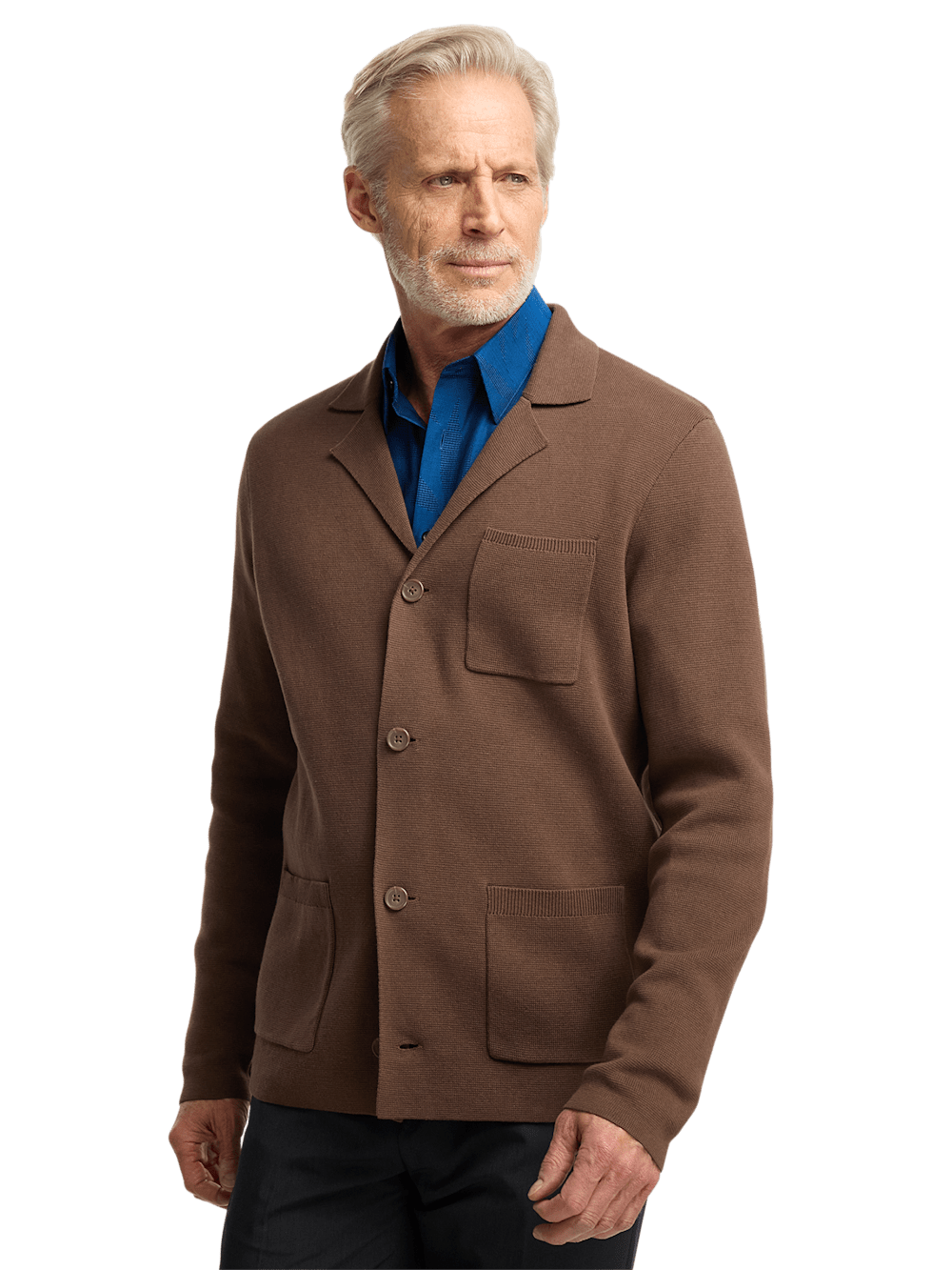 Alternate Image of Cotton Notch Lapel Cardigan Sweater-1