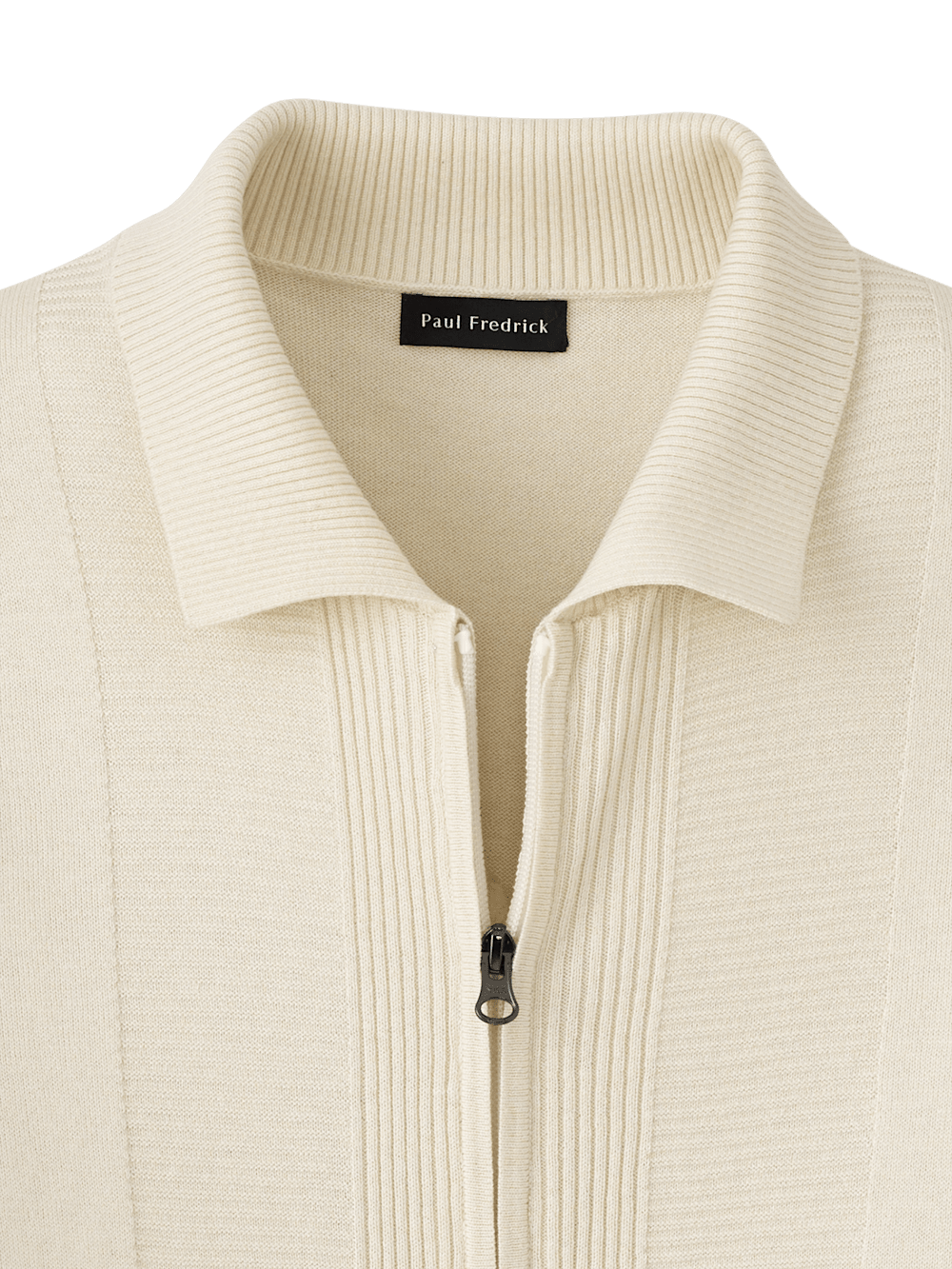 Alternate Image of Silk Cotton Cashmere Full Zip Polo-5