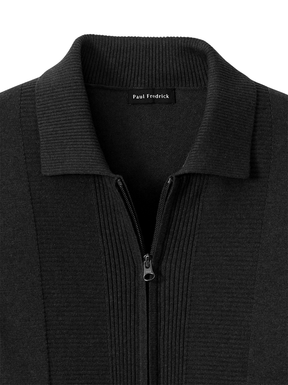 Alternate Image of Silk Cotton Cashmere Full Zip Polo-5