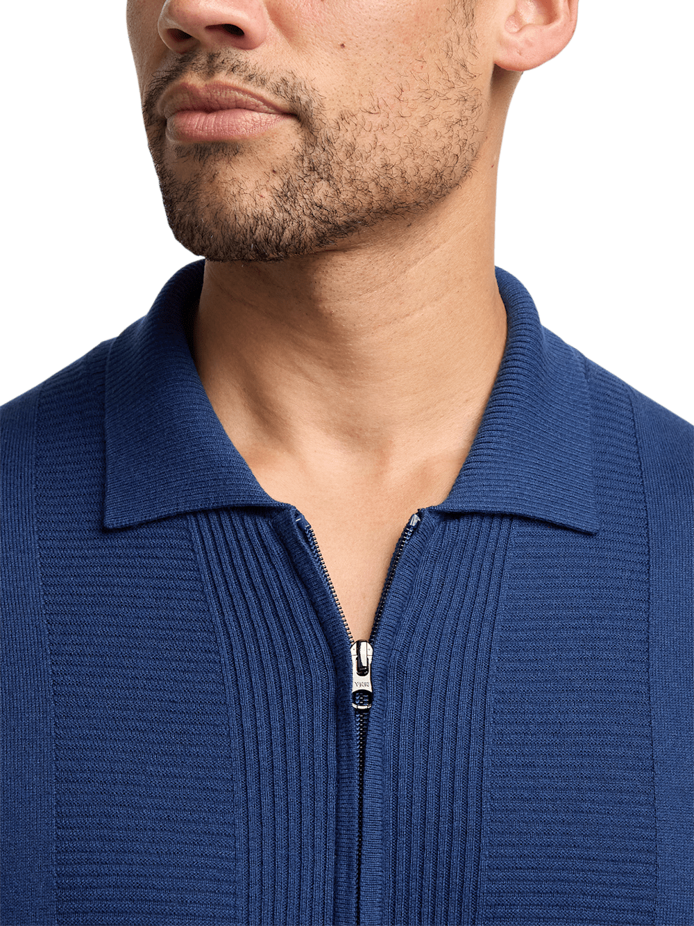 Alternate Image of Silk Cotton Cashmere Full Zip Polo-2