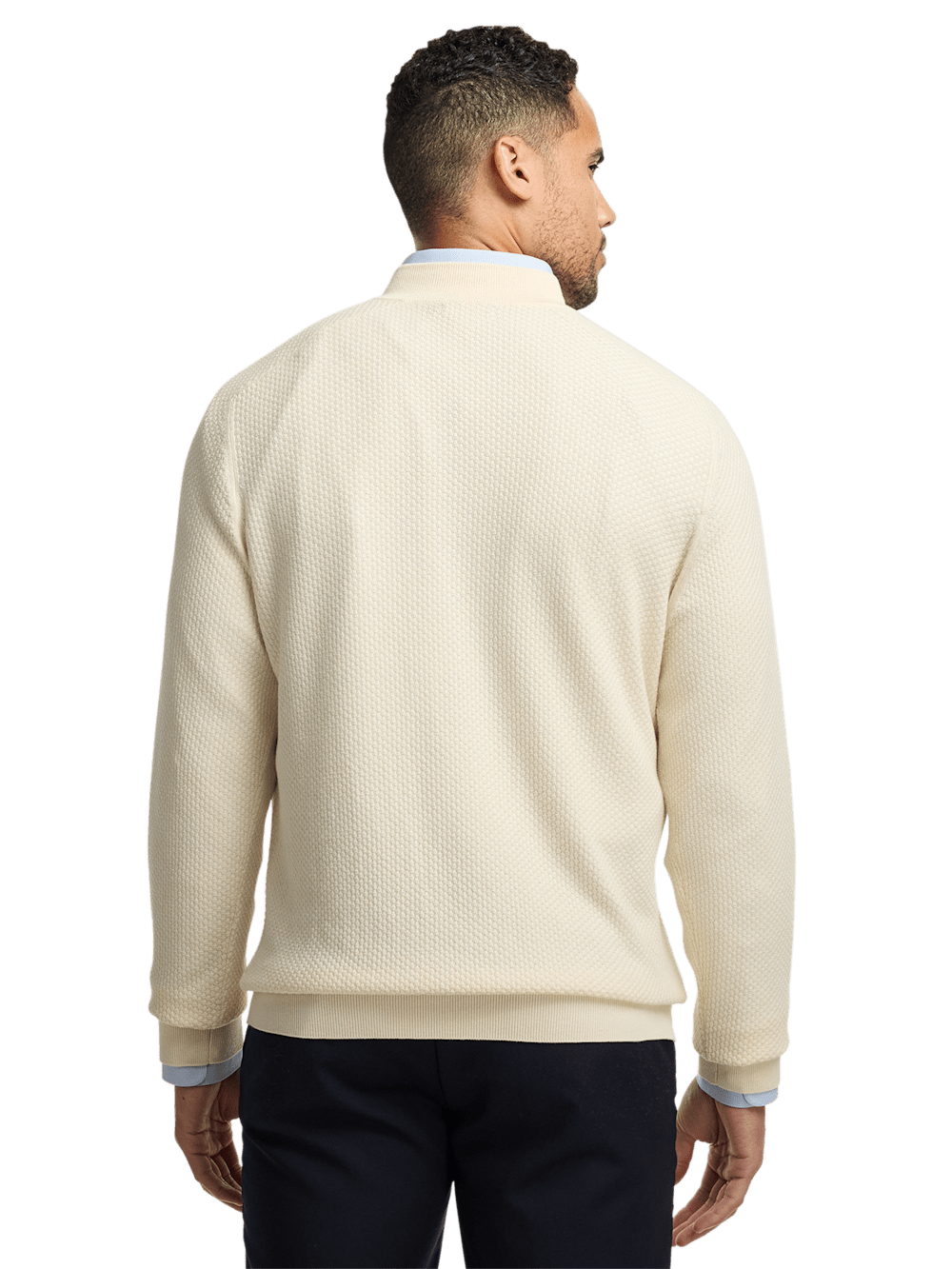 Alternate Image of Silk Cotton Cashmere Quarter Zip Mock Neck Sweater-4