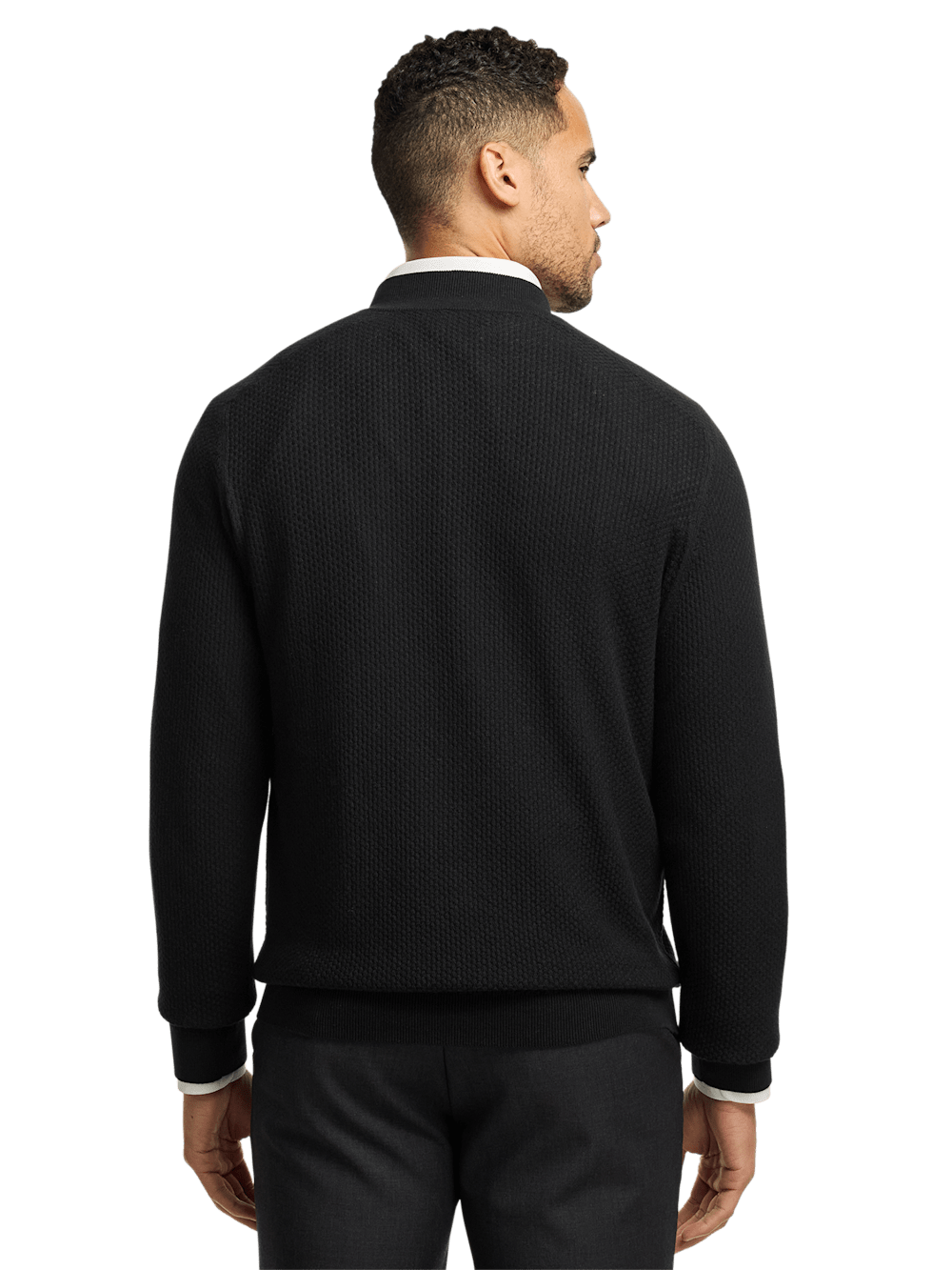 Alternate Image of Silk Cotton Cashmere Quarter Zip Mock Neck Sweater-4