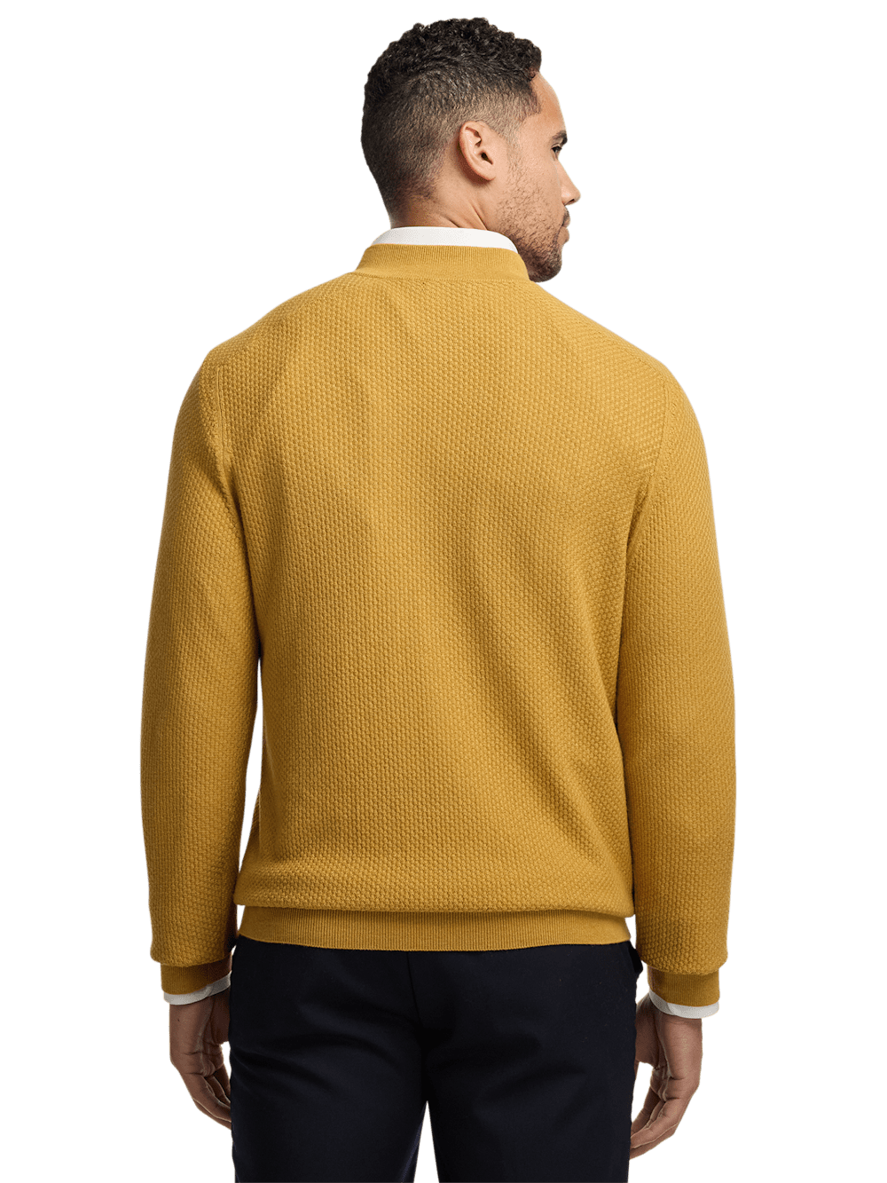 Alternate Image of Silk Cotton Cashmere Quarter Zip Mock Neck Sweater-4